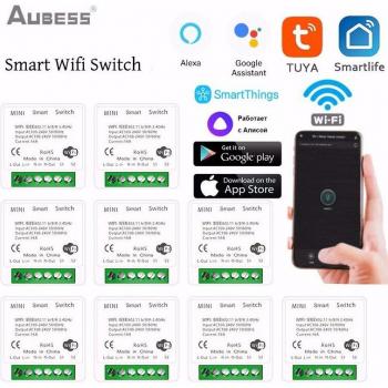 Interruptor Inteligente WiFi Aubess Universal con Control Remoto Inalámbrico, Compatible con Smart Life, Alexa, Google y Yandex