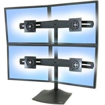 Ergotron DS Series DS100 Quad Monitor Desk Stand - Base para panel plano cuádruple
