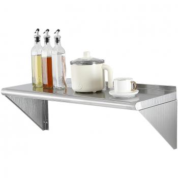 Vevor 12x36 Stainless Steel Wall Mounted Shelf with 250 lb Load Capacity