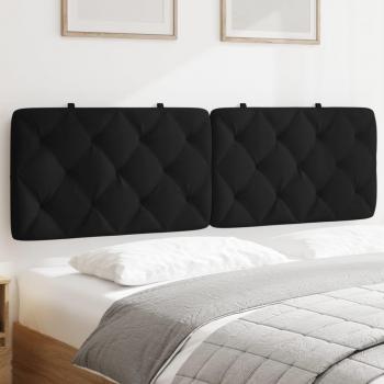 Cabecero de cama acolchado en terciopelo negro de 160 cm