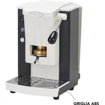 Cafetera Faber Piccola Slot Basic Manual con Prensa para Cialdas de 44mm, Estructura de Metal y Policarbonato, Color Negro y Blanco