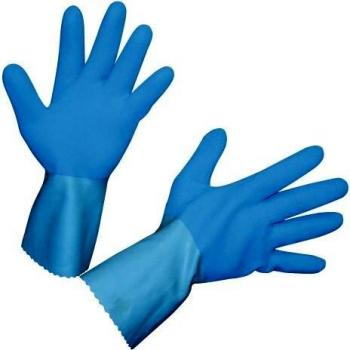 Keron Fletex Tiler Gloves - Size 10 Blue, Fleece-Lined Latex
