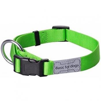 Wouapy Collar para Perro Basic Line, Collar Verde de 25/40 cm para Perro Verde