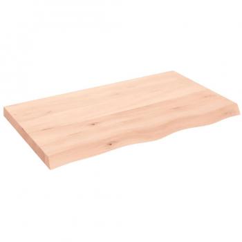 Estante de pared de madera maciza de roble sin tratar 100x60x(2-6) cm