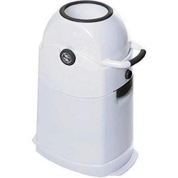 ASALVO Contenedor de pañales con 3 cierres herméticos antiolores y antibacteriano, funciona con bolsas de plástico normales, desmontable para limpieza, capacidad para 30 pañales, Blanco