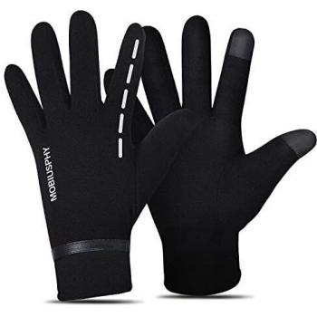 MOBIUSPHY Guantes Invierno Hombre, Guantes de Pantalla Táctil Unisex Guantes Deportivos Super Cálido Mujer para Esquí Nieve Ciclismo Deporte al Aire Libre Running, Negro