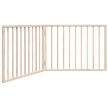 Foldable Dog Gate - 2 Panels - 160 cm Poplar Wood