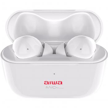 Aiwa EBTW-888ANC Auriculares Inalámbricos Bluetooth con Cancelación de Ruido, Estuche de Carga y Autonomía de 4 Horas - Color Blanco