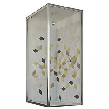 Mampara de ducha abatible Cristal Duo 1 Hoja 70x75 cm, vidrio transparente, altura 198 cm, rectangular