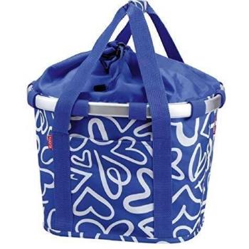 KLICKfix 0303FH Bolsa para Manillar, Unisex-Adultos, Corazones Brillantes, Blau Weiss