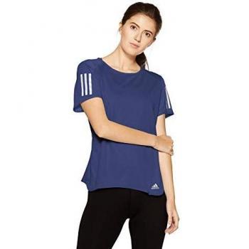 adidas Rs Ss Tee W Camiseta de Running, Mujer, Azul