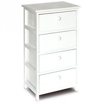 Cajonera de Madera de Paulownia 4 Cajones Blanca 40x29x73 cm