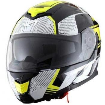 Astone Helmets - RT1200 Graphic VIP- Casque de moto modulable - Casque de moto polyvalent - Casque de moto homologué - Coque en polycarbonate - black/white/yellow fluo XS