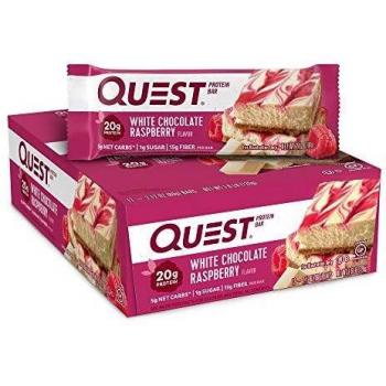 Quest Nutrition White Chocolate Raspberry Quest Bar - Pack of 12 Bars