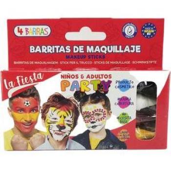 Kit de Barras de Maquillaje Festivo Party La Fiesta - 4 Barras de Colores para Maquillaje Creativo y Temático