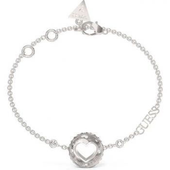 Guess Pulsera Rolling Hearts de Acero Plateado JUBB03344JWRHS para Mujer