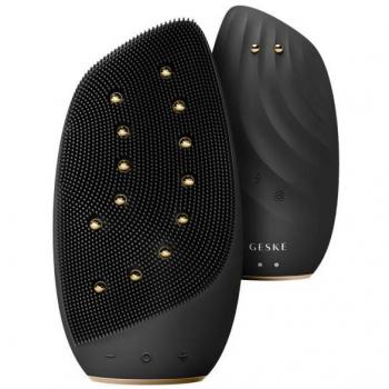 Geske - Cepillo limpiador y masajeador facial Sonic Thermo Face-Lifter 8 en 1 - Black Gold