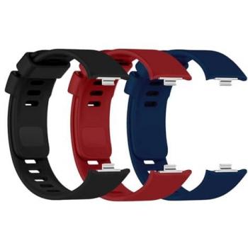 Pack de 3 Correas de Silicona para Reloj Inteligente Xiaomi Smart Band 8 Pro y Redmi Watch 4 - Negro, Azul Oscuro, Rojo Vino