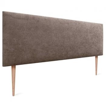 Cabecero Tapizado AQUALINE Liso de Polipiel o Tela Marrón 150x105cm con Patas para Camas 150/160