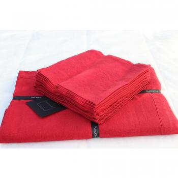 Harmony-Mantel Nais 100% lin stone wash-170 x 250 cm, color rojo