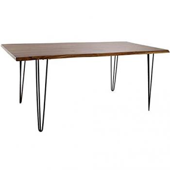 Mesa de Comedor DKD Home Decor 180 x 87 x 76 cm Negro Metal Marrón Madera de acacia