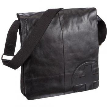Strellson Jones 01/91/11104 - Bolso de hombro de cuero para hombre, color negro, talla 30x31x4 cm
