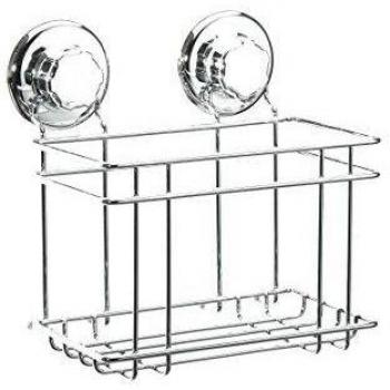 Compactor Estante pequeño alto para botes, Gama Bestlock Chrome, Fijación mediante ventosa, Soporta hasta 6 kg, Tamaño, 18.5 x 13.2 x 20.3 cm, RAN4682
