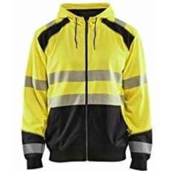 Blaklader High-Visibility Zip-Up Hoodie - Yellow/Black, XS