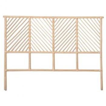 Cabecero Doble de Ratán Natural 160x122 cm para Cama de 135, 150 y 160 cm