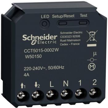 Actuador de persiana Schneider Electric CCT5015-0002W, 1 canal, Zigbee, montaje enrasado, 240 V AC, control digital a través de aplicación gratuita, compatible con Amazon Alexa y Google Home