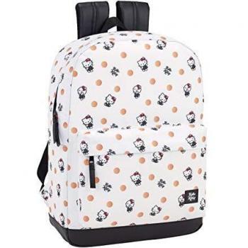Hello Kitty Equipaje - Equipaje para niños Mochila Grande con Funda Ordenador, Blanco, 43 cm