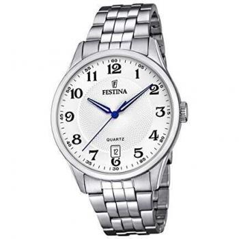 Reloj Festina Classics para Hombre F20425/1 con Caja y Correa de Acero, Esfera Blanca
