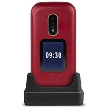 Doro 6060 Teléfono Móvil 2G Dual SIM para Mayores con Tapa con Teclas Grandes, Pantalla Externa, Botón SOS con GPS y Base de Carga [Versión Española]