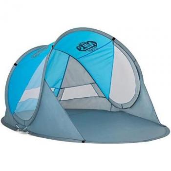Tienda de playa instantánea NILS CAMP auto-desplegable 200 x 120 x 93 cm rojo-gris