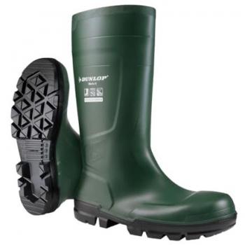 Bota de Agua Dunlop Work-It Verde con Puntera y Suela de Acero - Talla 43