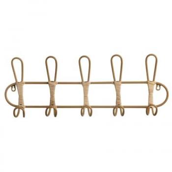 Perchero de Pared Romimex Natural Mimbre 61 x 21 x 8 cm