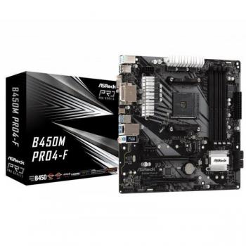 ASRock B450M Pro4-F, Placa Base Micro ATX, Socket AM4, Chipset AMD B450
