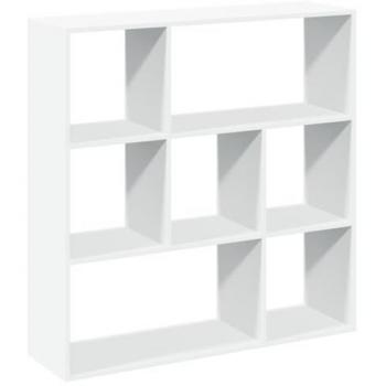 Librería divisora de madera ingeniería blanca 102x29x103,5 cm