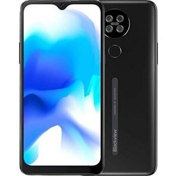 Blackview A80S Smartphone Libres 4G, Pantalla HD+ 6.21’’,Helio A25 4GB+64GB,13MP Cuatro Cámaras Traseras,Batería 4200mAh, Grosor 8.8mm, Android 10 Teléfono Móvil Dual SIM Huella Dactilar GPS Negro