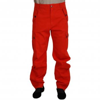 Dolce & Gabbana Red Cargo Men Trousers Cotton Pants - IT48 | M