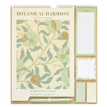 Planificador Floral 2024/2025 con Notas Adhesivas, Pegatinas y Bolígrafo - Organizador Semanal y Mensual Familiar