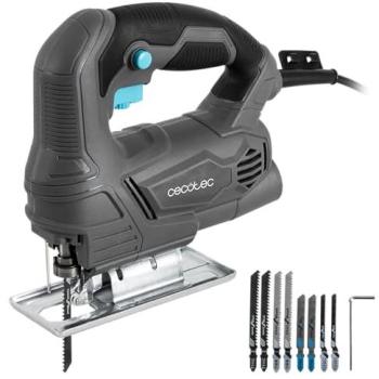 Sierra de Calar Cecotec MultiCut 4000, 400W, Cortes hasta 45°, Cable de 2m, Velocidad Regulable, Adaptador para Aspirador, Incluye 8 Sierras