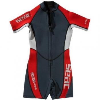 Seac Sealight - Traje corto de neopreno para niño multicolor red/white/black, talla 11 años