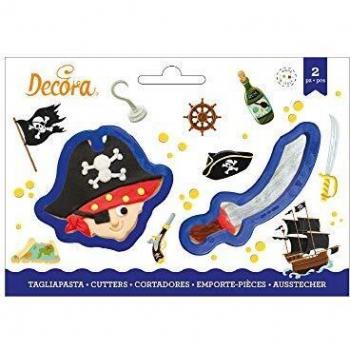 Decora 0255207 Juego de 2 cortadores de pasta pirata y sable, Plástico