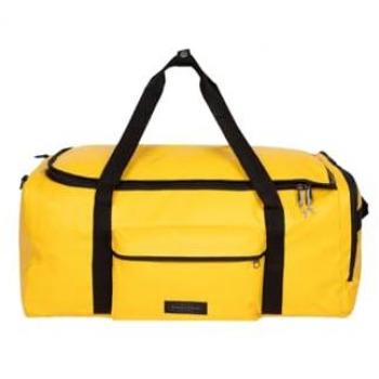 Bolsa de mano impermeable Eastpak Tarp Duffl'R S amarilla brillante y negra, 53 cm, moderna y casual