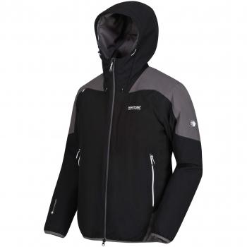 Regatta Langa - Chaqueta de Senderismo Impermeable y Transpirable con Capucha y Aislante para Hombre, Hombre, Color Black/Magnet, tamaño Small