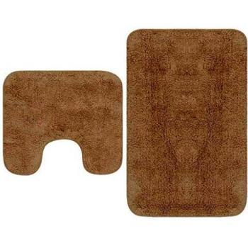 Conjunto de alfombrillas de baño de tela 2 piezas beige.