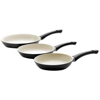 Ibili 407100 - Lote 3 Sartenes Indubasic Aluminio-Cerámica 18+20+24 cm