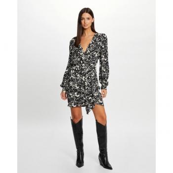 Morgan - Vestido ajustado drapeado con estampado
