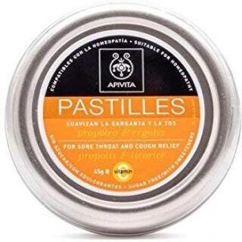 Apivita Pastillas Garganta y Tos Con Propóleo y Regaliz, 45gramos